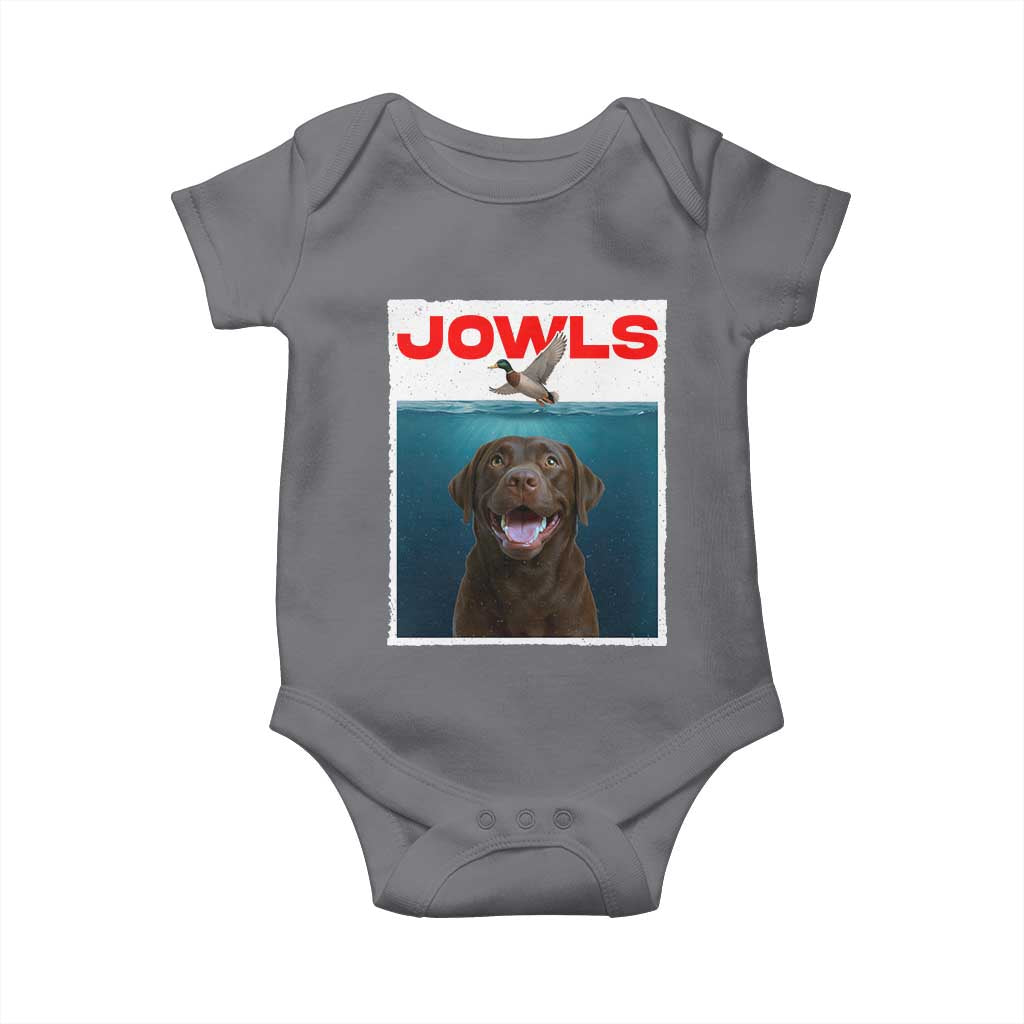 Chocolate Labrador Retriever Baby Onesie Funny Jowls Horror Dog Poster - Wonder Print Shop