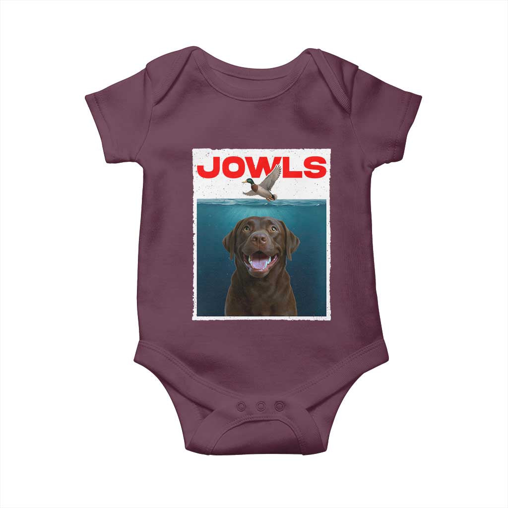 Chocolate Labrador Retriever Baby Onesie Funny Jowls Horror Dog Poster - Wonder Print Shop