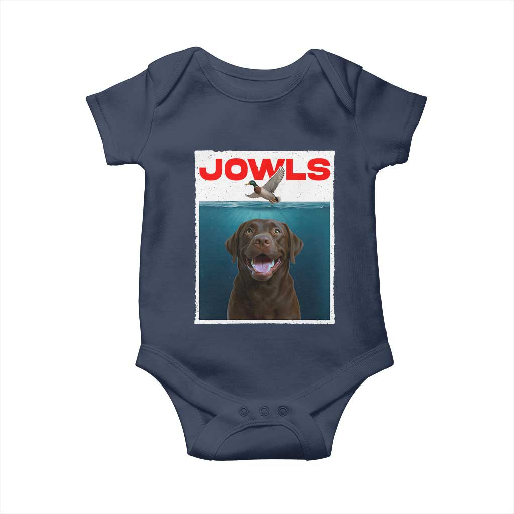 Chocolate Labrador Retriever Baby Onesie Funny Jowls Horror Dog Poster - Wonder Print Shop