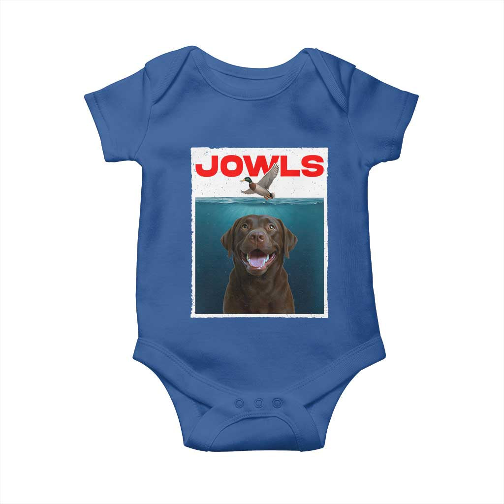 Chocolate Labrador Retriever Baby Onesie Funny Jowls Horror Dog Poster - Wonder Print Shop