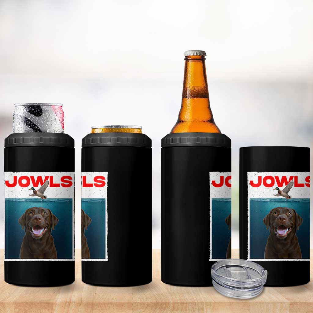 Chocolate Labrador Retriever 4 in 1 Can Cooler Tumbler Funny Jowls Horror Dog Poster - Wonder Print Shop