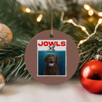 Chocolate Labrador Retriever Ceramic Ornament Funny Jowls Horror Dog Poster - Wonder Print Shop