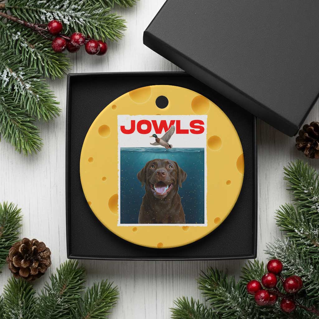 Chocolate Labrador Retriever Ceramic Ornament Funny Jowls Horror Dog Poster - Wonder Print Shop