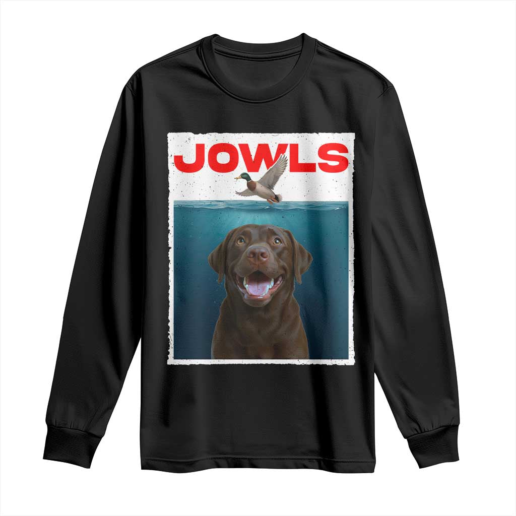 Chocolate Labrador Retriever Long Sleeve Shirt Funny Jowls Horror Dog Poster - Wonder Print Shop