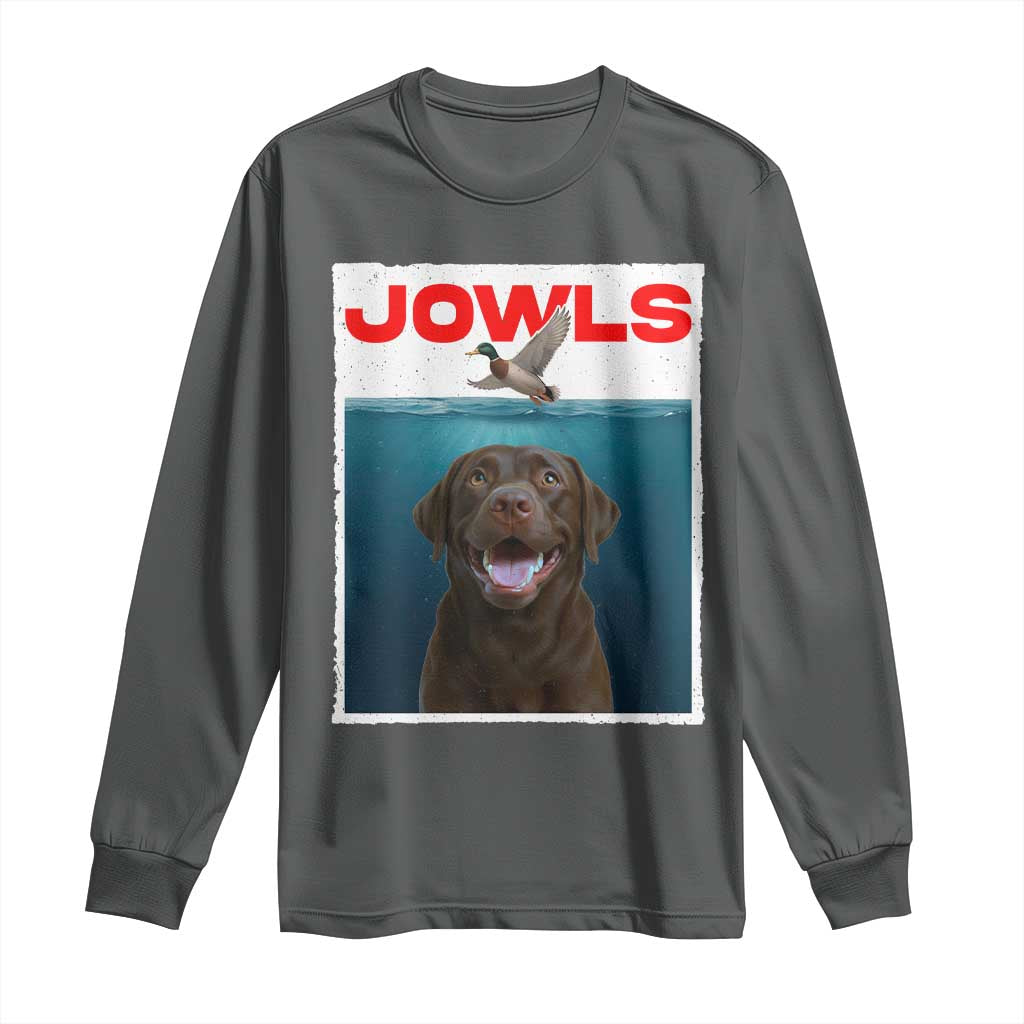 Chocolate Labrador Retriever Long Sleeve Shirt Funny Jowls Horror Dog Poster - Wonder Print Shop