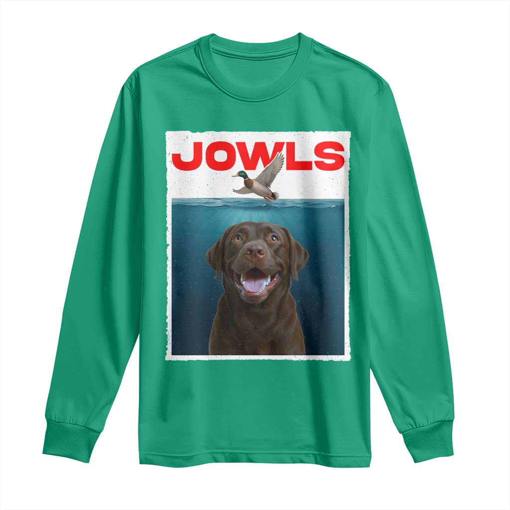 Chocolate Labrador Retriever Long Sleeve Shirt Funny Jowls Horror Dog Poster - Wonder Print Shop