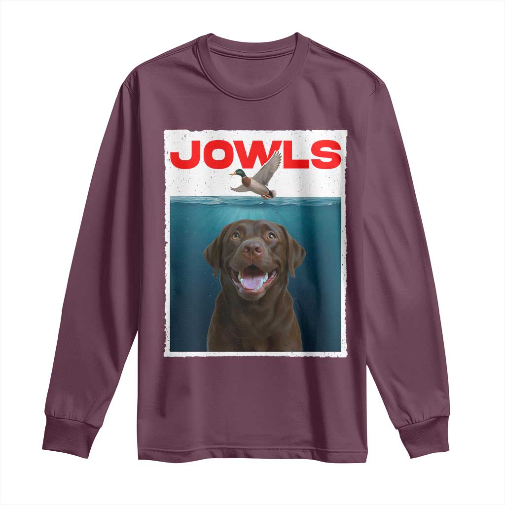 Chocolate Labrador Retriever Long Sleeve Shirt Funny Jowls Horror Dog Poster - Wonder Print Shop