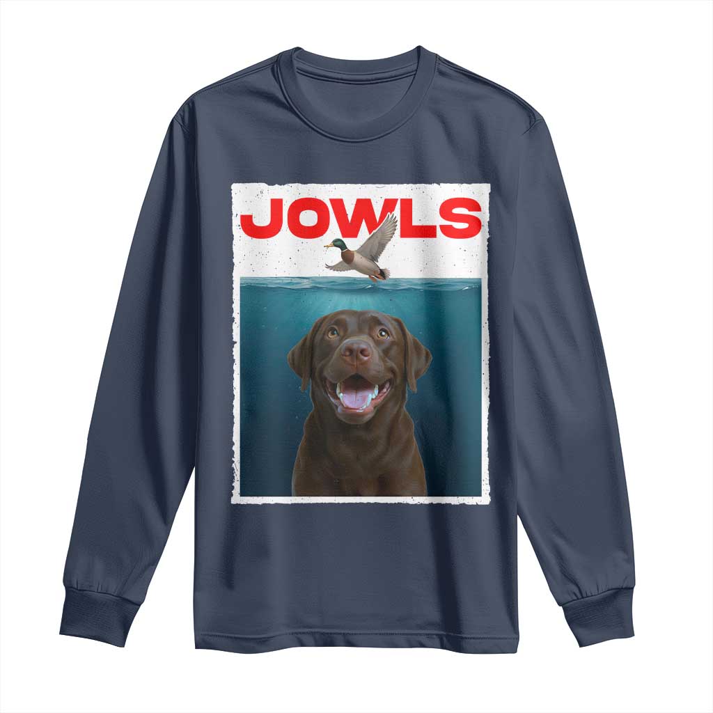Chocolate Labrador Retriever Long Sleeve Shirt Funny Jowls Horror Dog Poster - Wonder Print Shop
