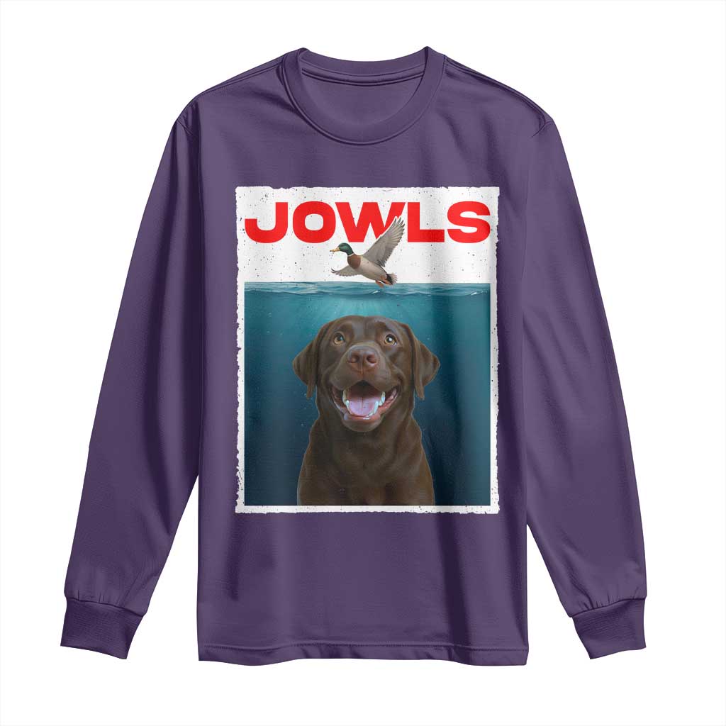 Chocolate Labrador Retriever Long Sleeve Shirt Funny Jowls Horror Dog Poster - Wonder Print Shop