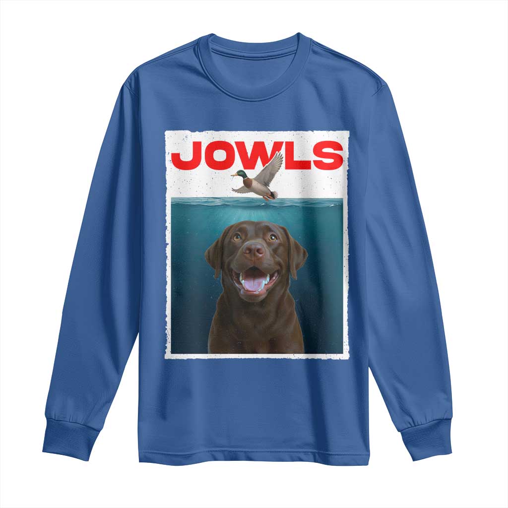 Chocolate Labrador Retriever Long Sleeve Shirt Funny Jowls Horror Dog Poster - Wonder Print Shop