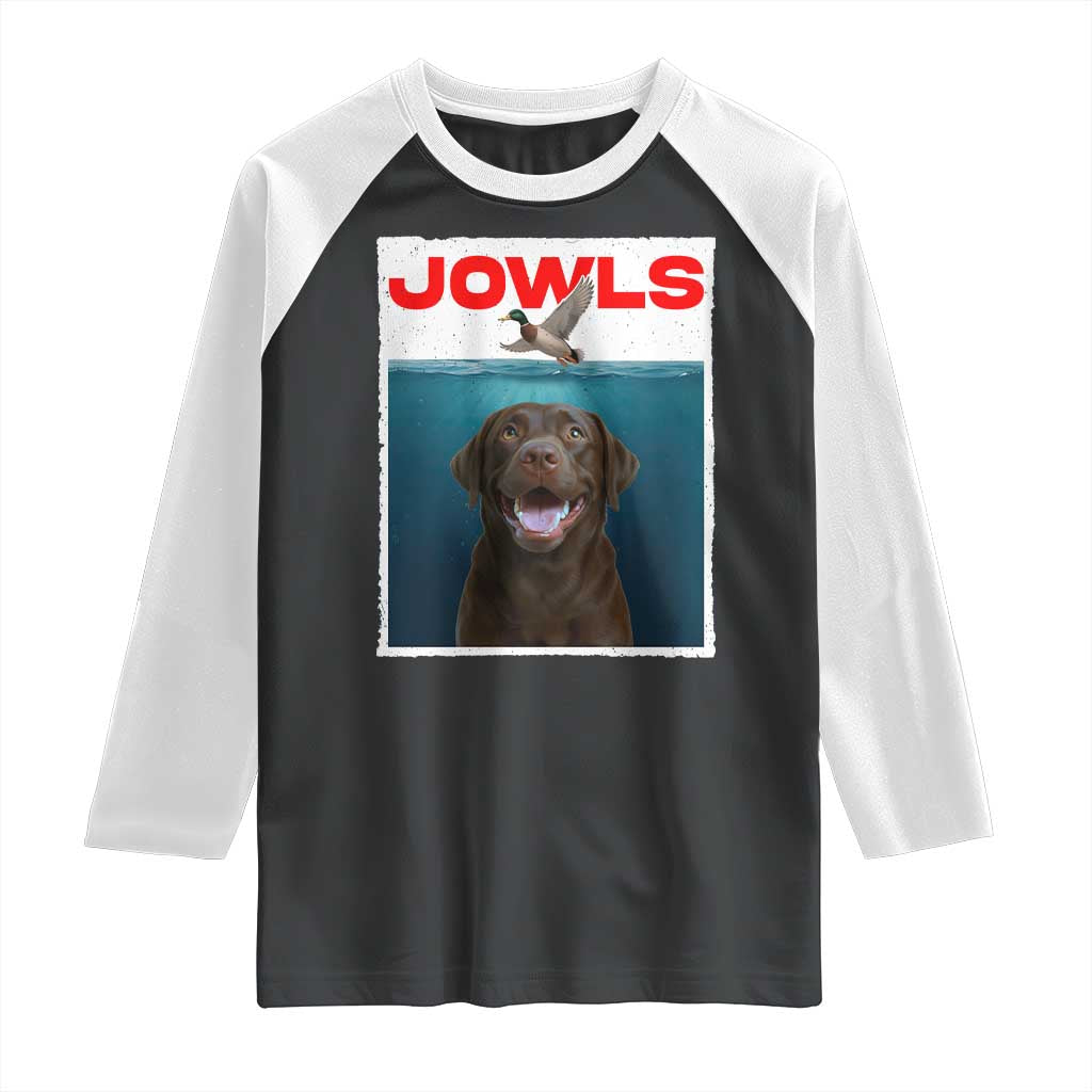 Chocolate Labrador Retriever Raglan Shirt Funny Jowls Horror Dog Poster - Wonder Print Shop