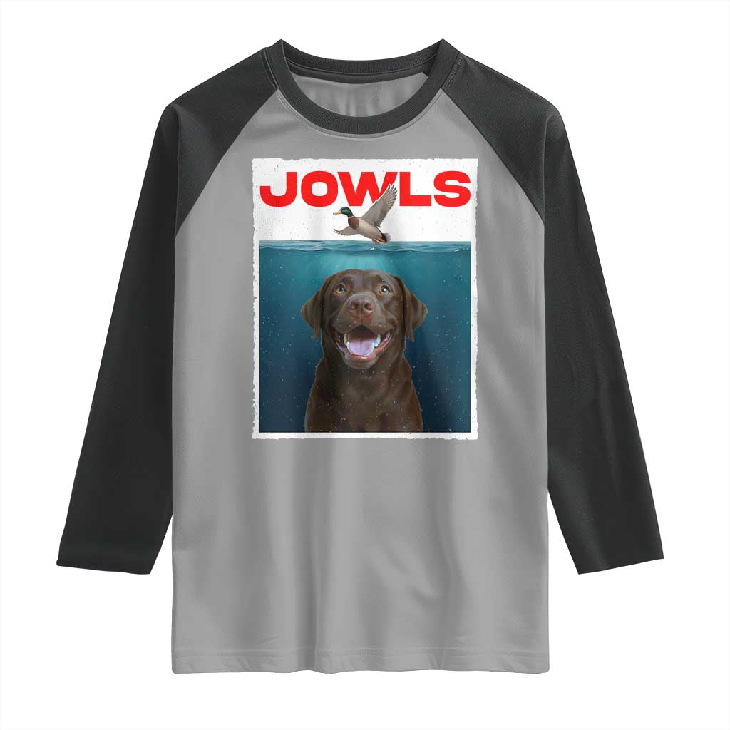 Chocolate Labrador Retriever Raglan Shirt Funny Jowls Horror Dog Poster - Wonder Print Shop