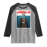 Chocolate Labrador Retriever Raglan Shirt Funny Jowls Horror Dog Poster - Wonder Print Shop