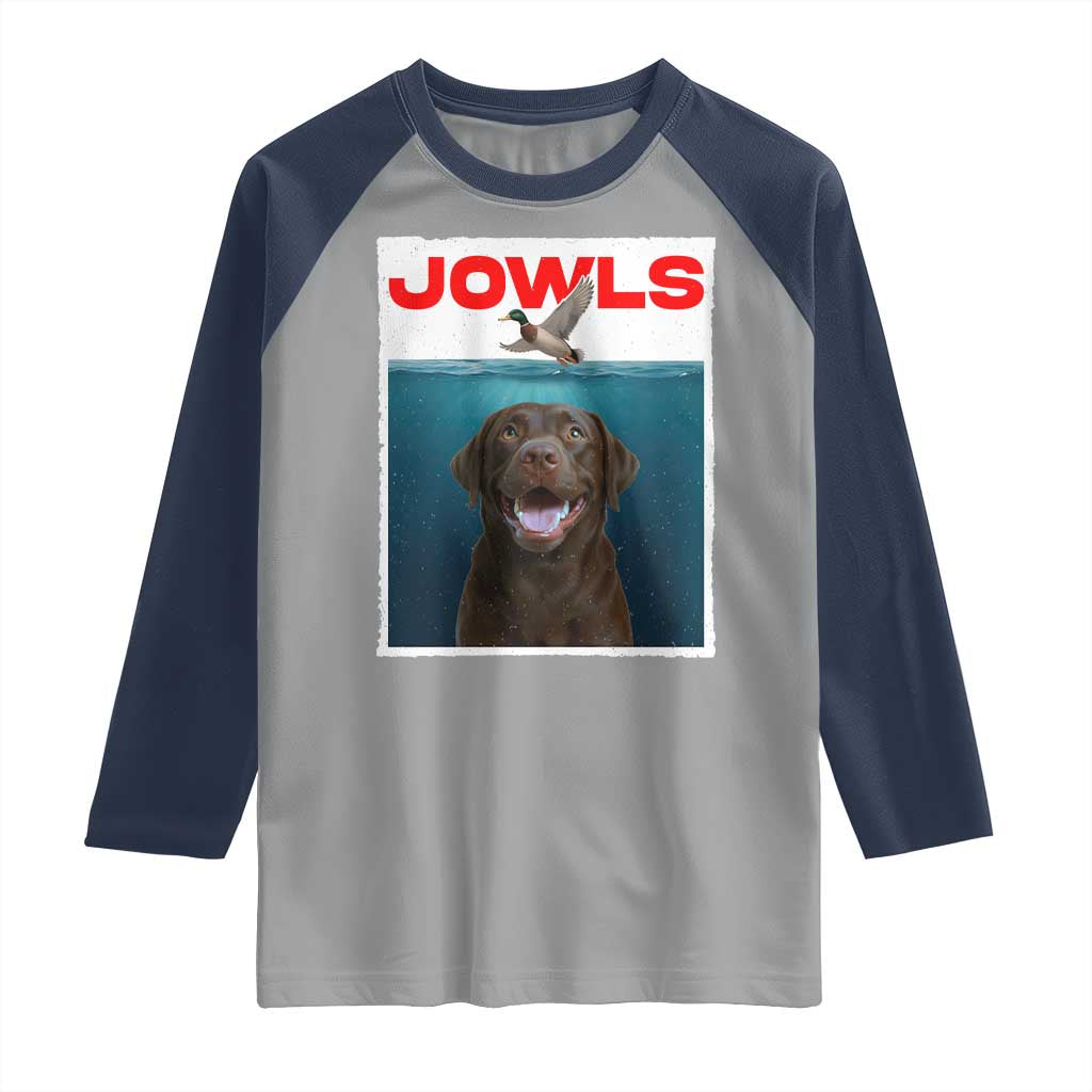 Chocolate Labrador Retriever Raglan Shirt Funny Jowls Horror Dog Poster - Wonder Print Shop