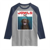 Chocolate Labrador Retriever Raglan Shirt Funny Jowls Horror Dog Poster - Wonder Print Shop