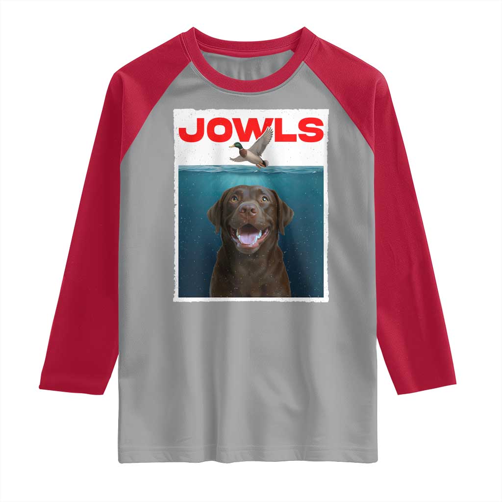 Chocolate Labrador Retriever Raglan Shirt Funny Jowls Horror Dog Poster - Wonder Print Shop