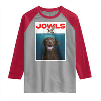 Chocolate Labrador Retriever Raglan Shirt Funny Jowls Horror Dog Poster - Wonder Print Shop