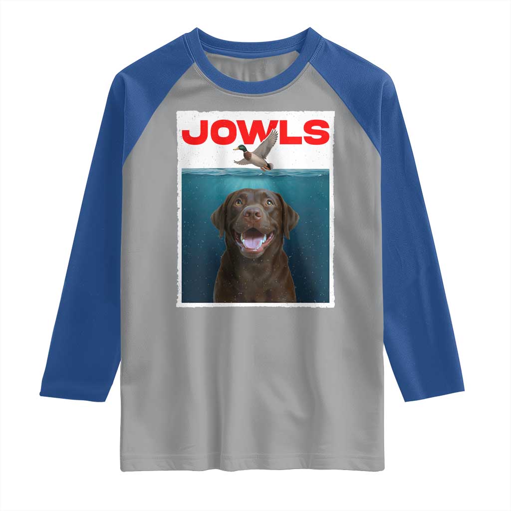 Chocolate Labrador Retriever Raglan Shirt Funny Jowls Horror Dog Poster - Wonder Print Shop