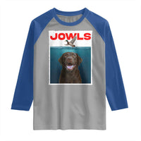 Chocolate Labrador Retriever Raglan Shirt Funny Jowls Horror Dog Poster - Wonder Print Shop
