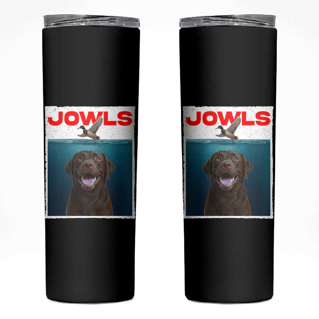 Chocolate Labrador Retriever Skinny Tumbler Funny Jowls Horror Dog Poster - Wonder Print Shop