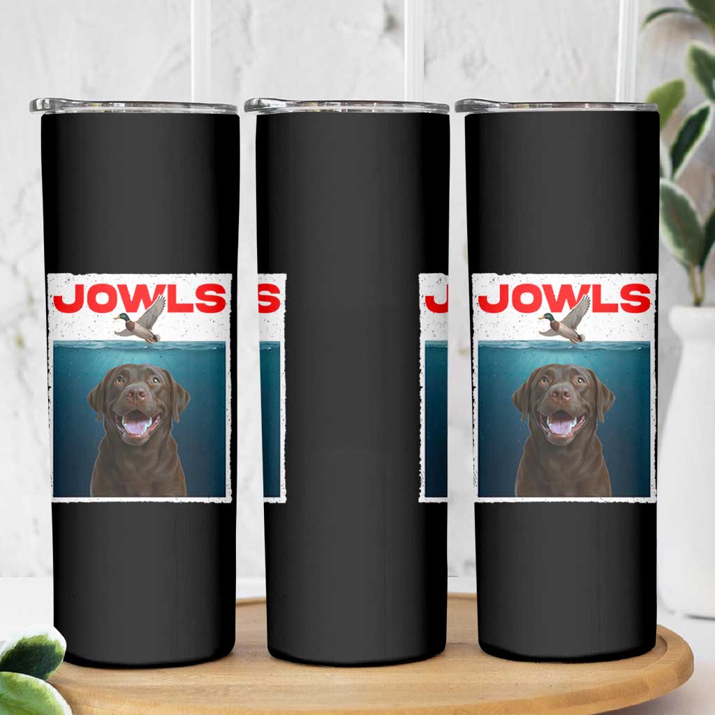 Chocolate Labrador Retriever Skinny Tumbler Funny Jowls Horror Dog Poster - Wonder Print Shop