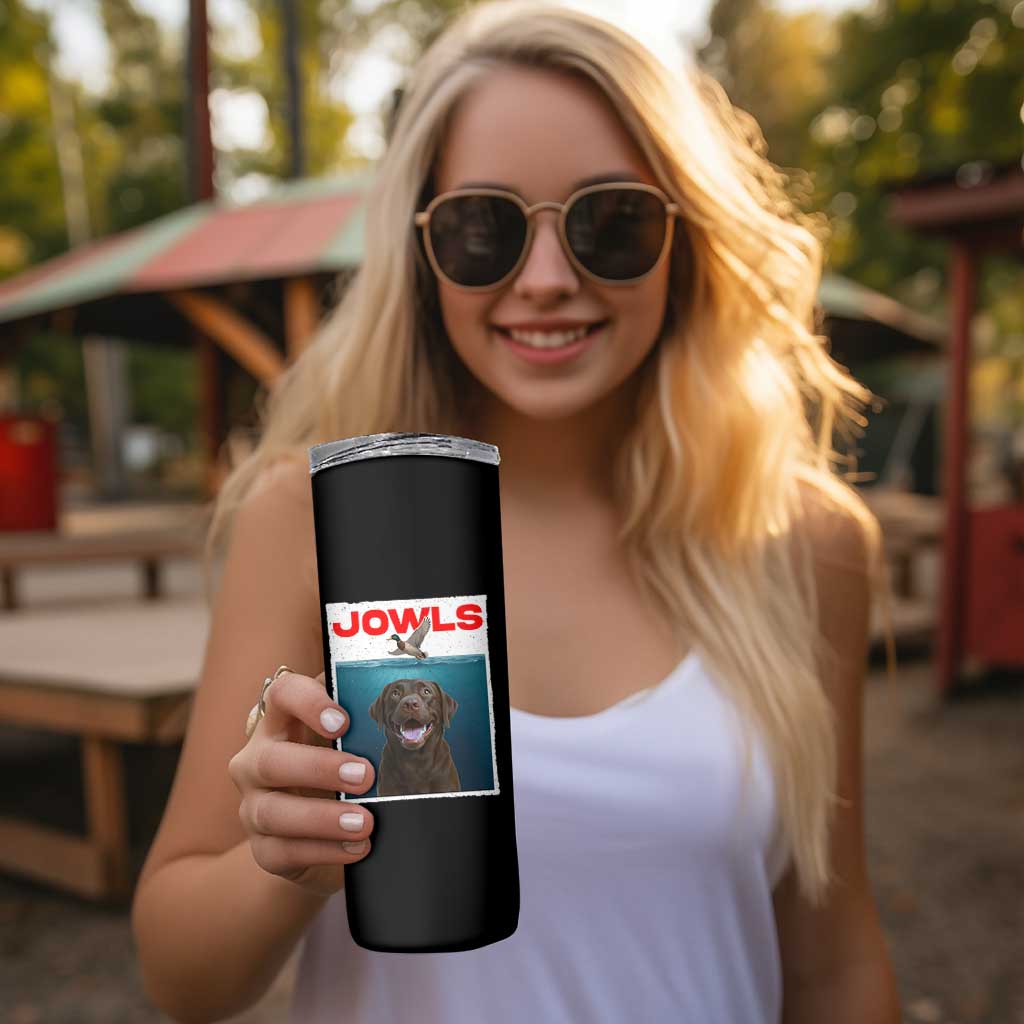 Chocolate Labrador Retriever Skinny Tumbler Funny Jowls Horror Dog Poster - Wonder Print Shop