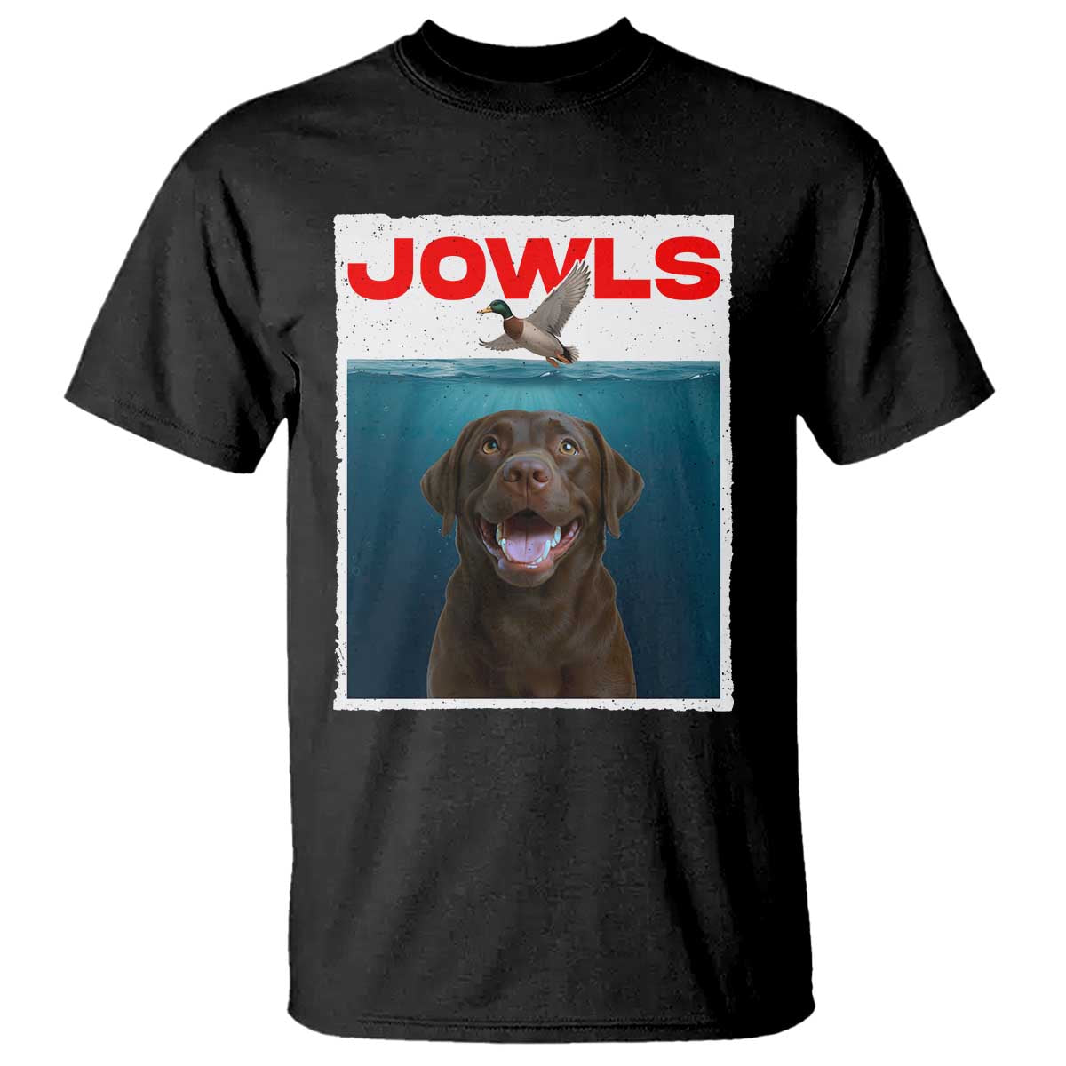 Chocolate Labrador Retriever T Shirt Funny Jowls Horror Dog Poster - Wonder Print Shop
