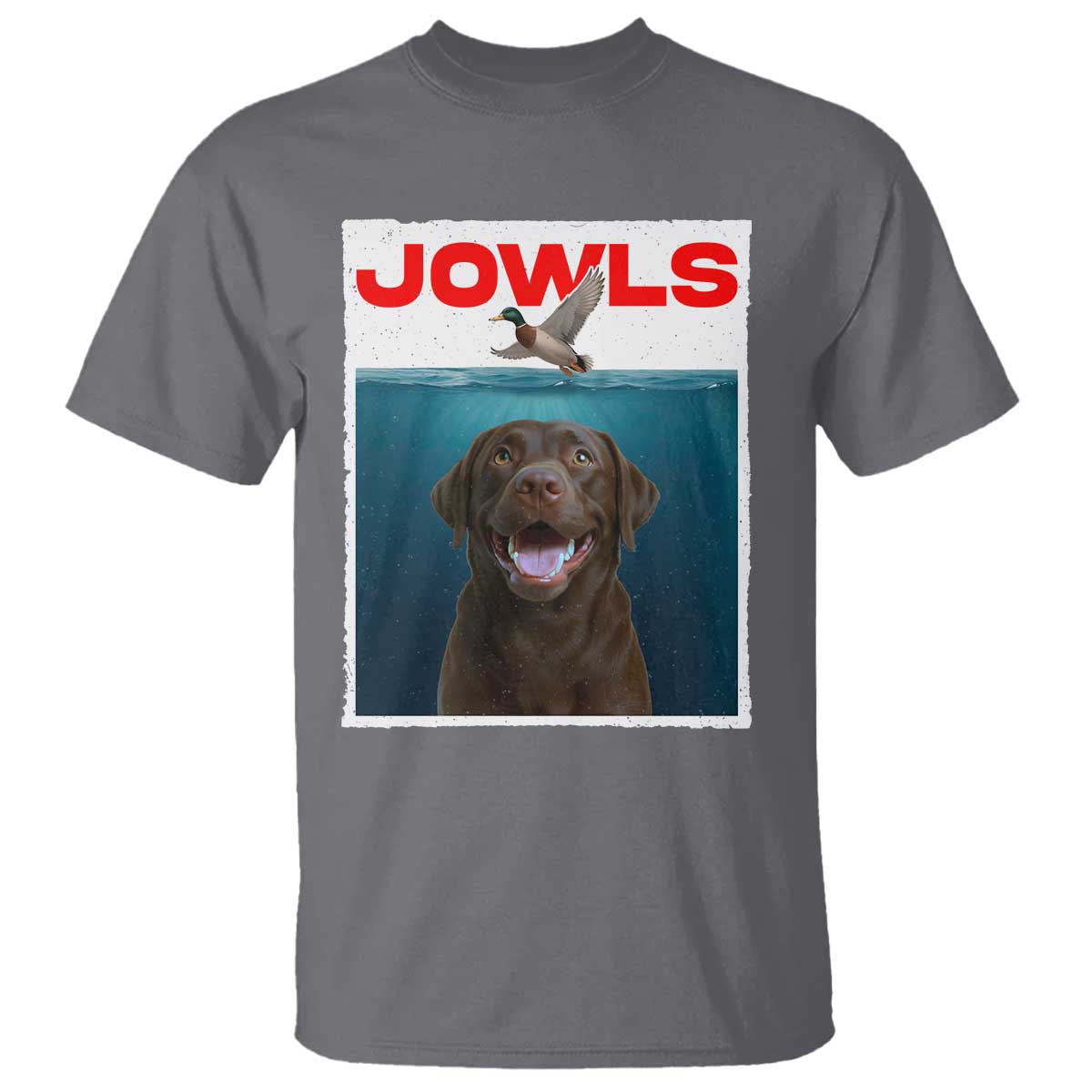 Chocolate Labrador Retriever T Shirt Funny Jowls Horror Dog Poster - Wonder Print Shop