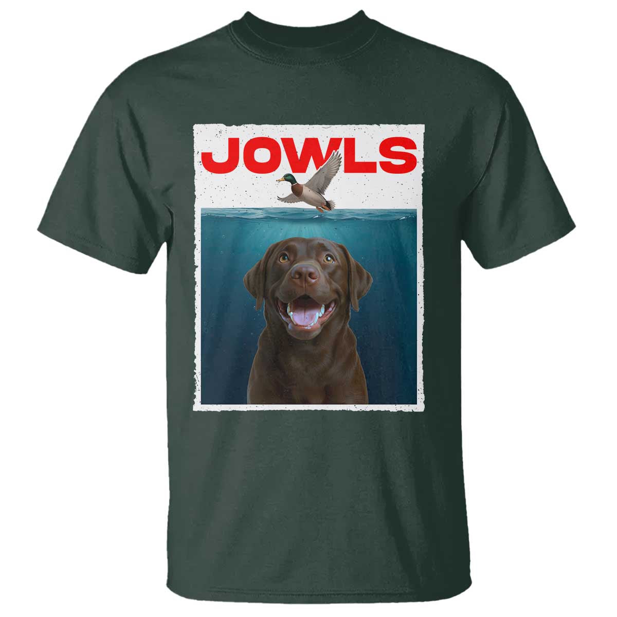 Chocolate Labrador Retriever T Shirt Funny Jowls Horror Dog Poster - Wonder Print Shop