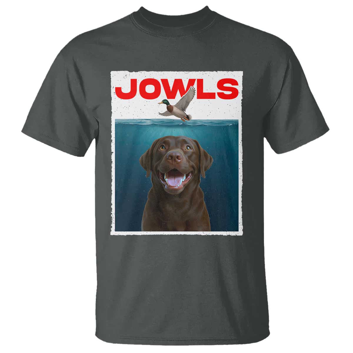 Chocolate Labrador Retriever T Shirt Funny Jowls Horror Dog Poster - Wonder Print Shop