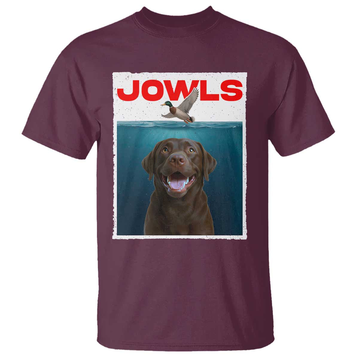 Chocolate Labrador Retriever T Shirt Funny Jowls Horror Dog Poster - Wonder Print Shop
