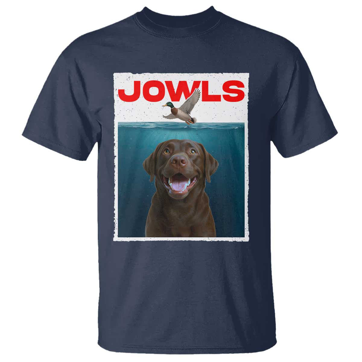 Chocolate Labrador Retriever T Shirt Funny Jowls Horror Dog Poster - Wonder Print Shop