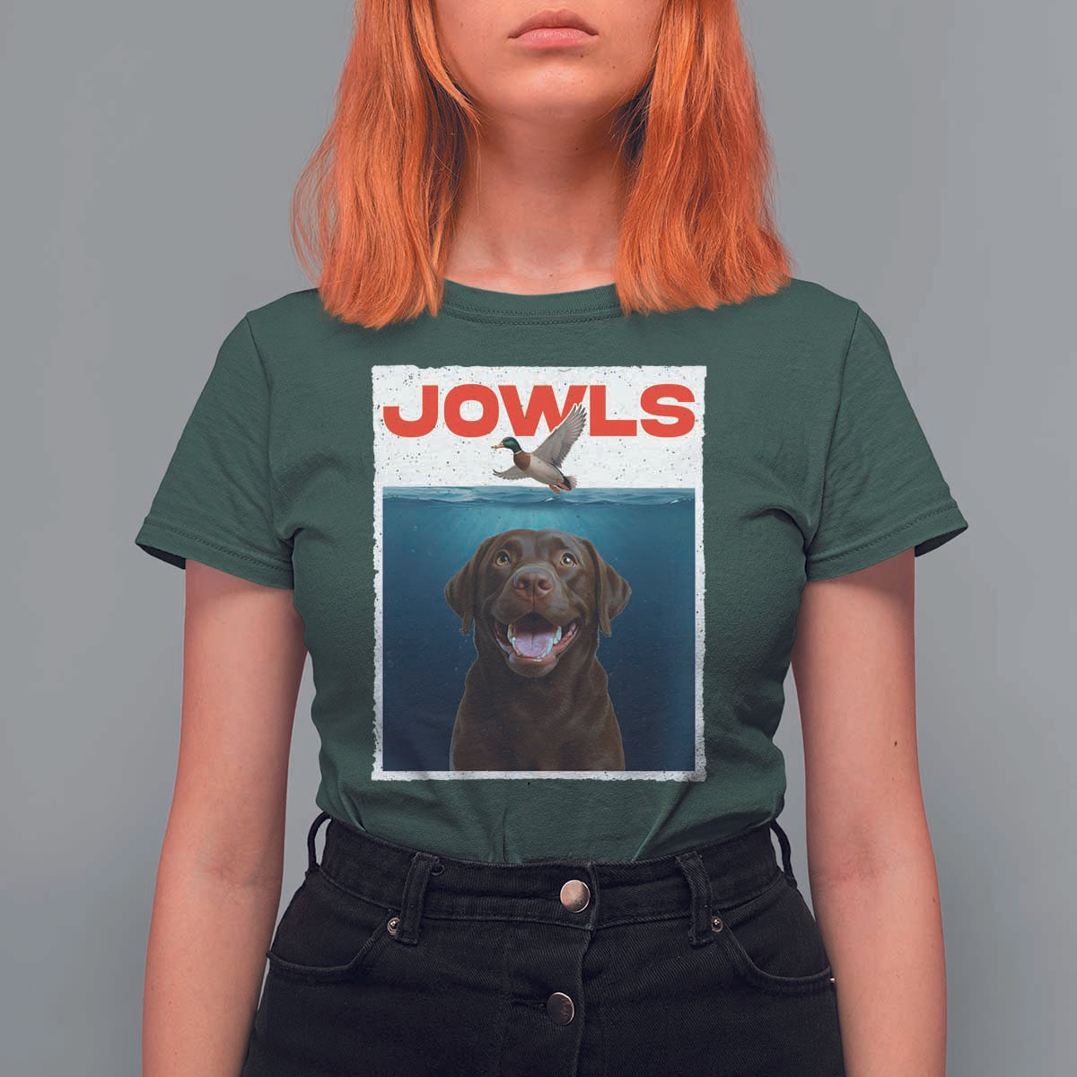 Chocolate Labrador Retriever T Shirt For Women Funny Jowls Horror Dog Poster - Wonder Print Shop