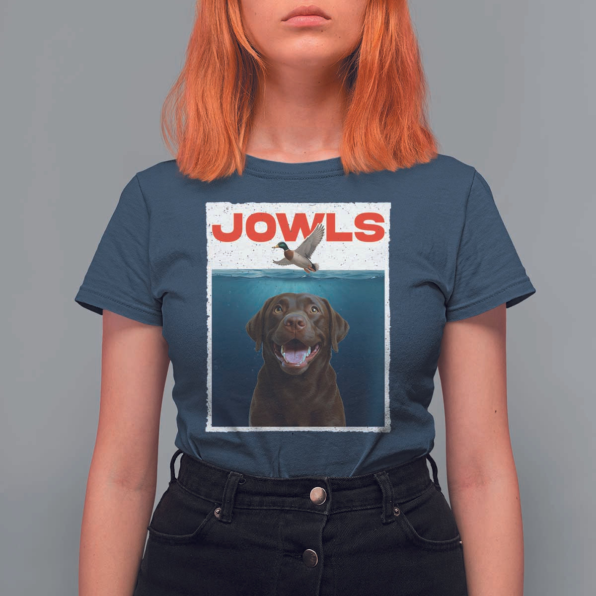Chocolate Labrador Retriever T Shirt For Women Funny Jowls Horror Dog Poster - Wonder Print Shop