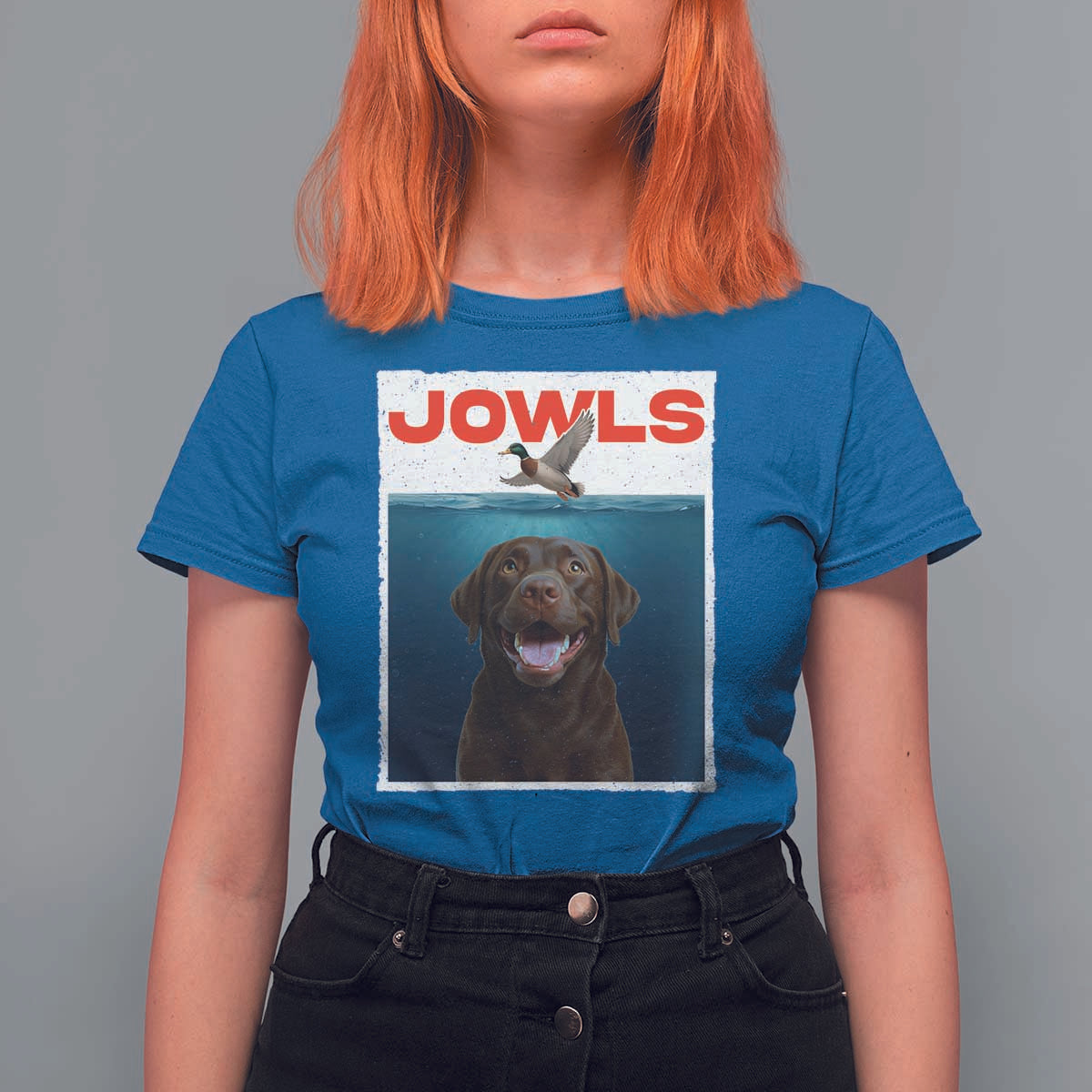 Chocolate Labrador Retriever T Shirt For Women Funny Jowls Horror Dog Poster - Wonder Print Shop