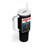 Chocolate Labrador Retriever Tumbler With Handle Funny Jowls Horror Dog Poster - Wonder Print Shop