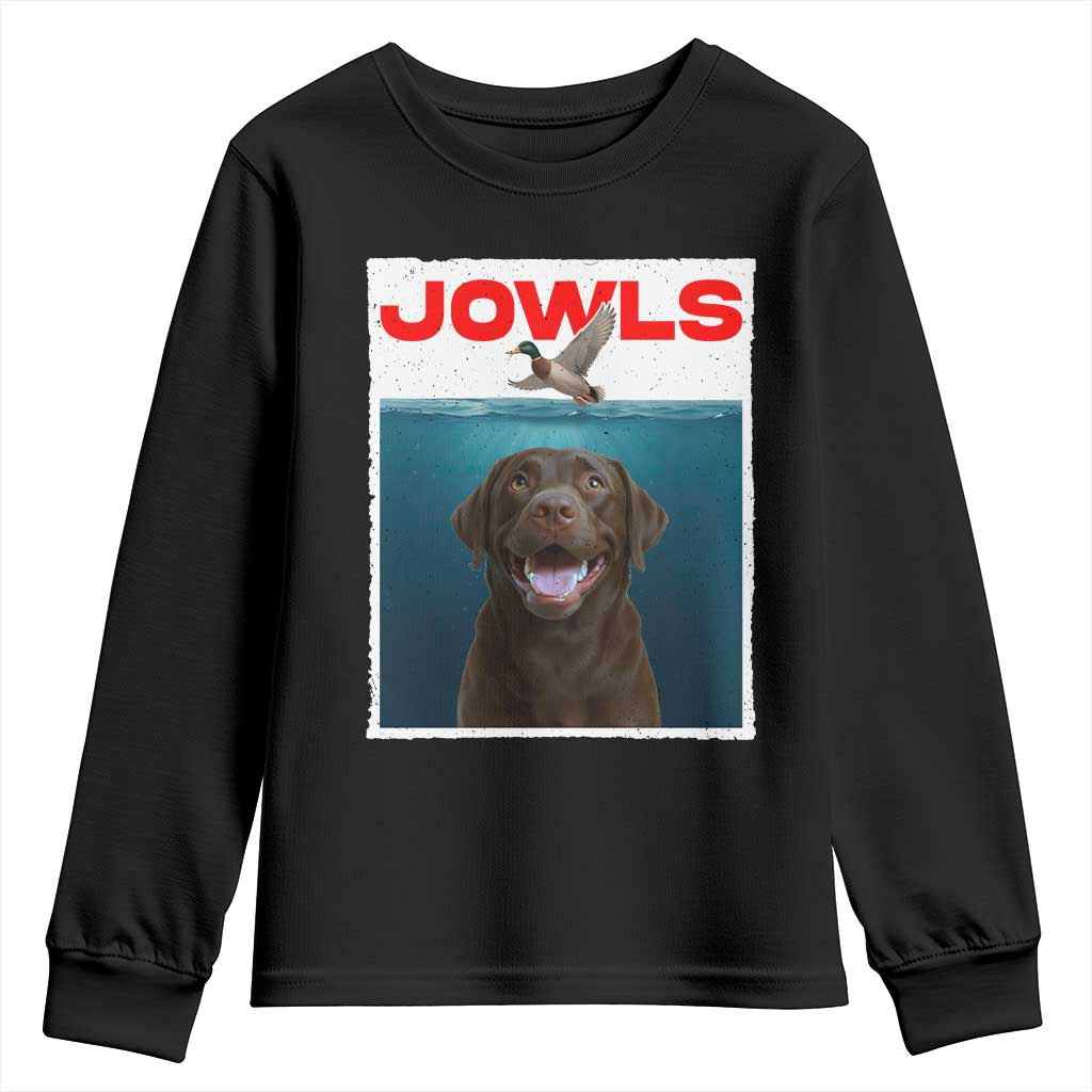 Chocolate Labrador Retriever Youth Sweatshirt Funny Jowls Horror Dog Poster - Wonder Print Shop