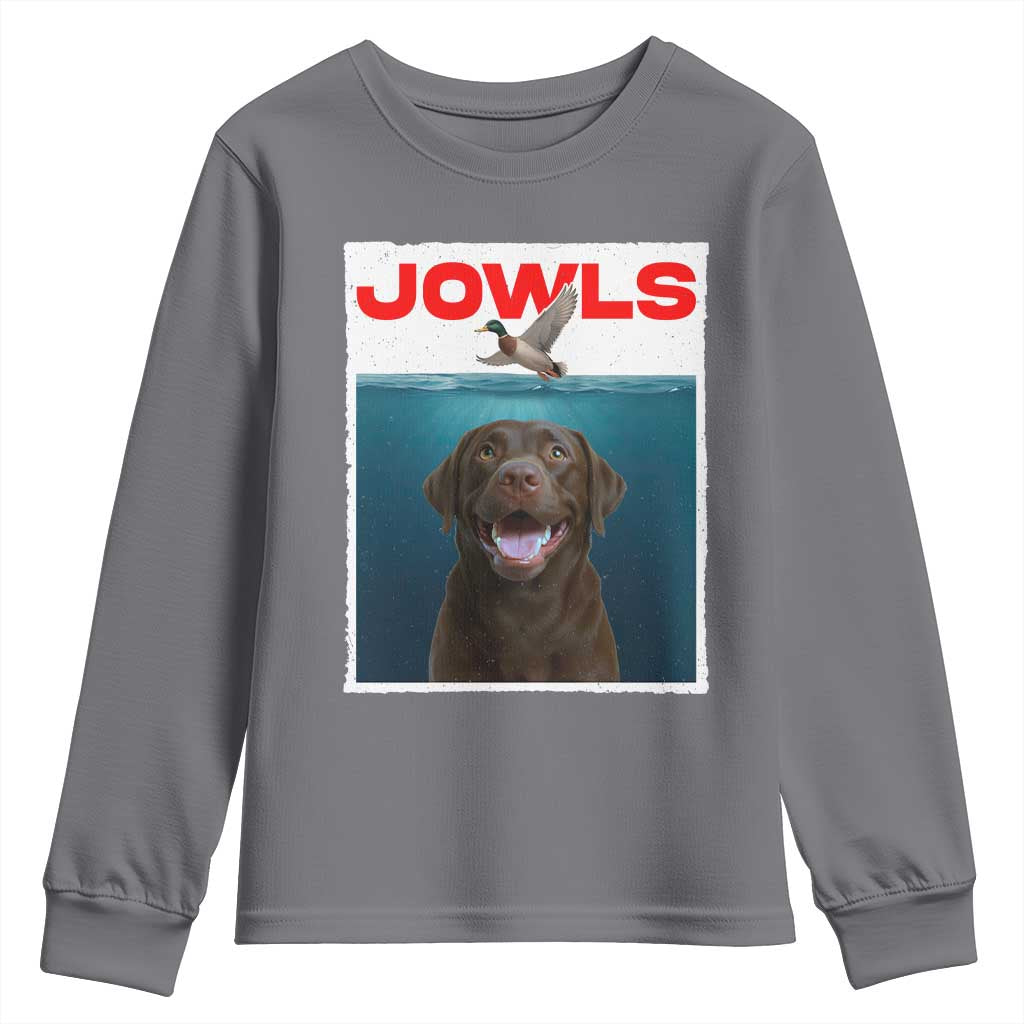 Chocolate Labrador Retriever Youth Sweatshirt Funny Jowls Horror Dog Poster - Wonder Print Shop