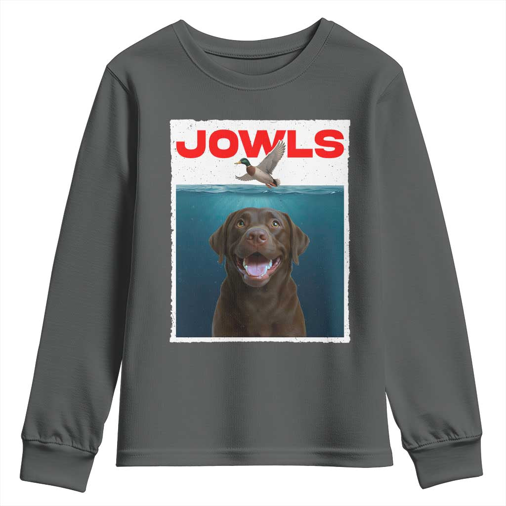 Chocolate Labrador Retriever Youth Sweatshirt Funny Jowls Horror Dog Poster - Wonder Print Shop