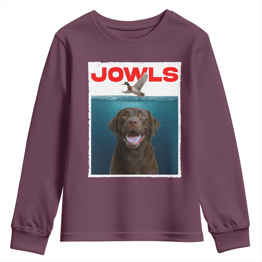 Chocolate Labrador Retriever Youth Sweatshirt Funny Jowls Horror Dog Poster - Wonder Print Shop