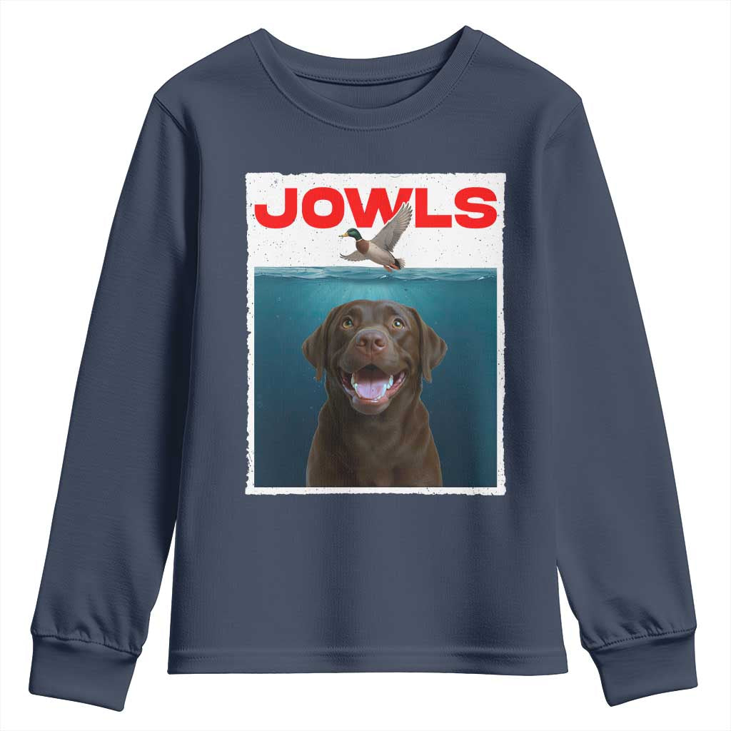 Chocolate Labrador Retriever Youth Sweatshirt Funny Jowls Horror Dog Poster - Wonder Print Shop