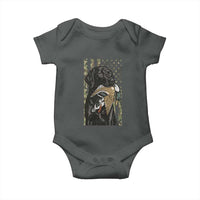 Patriotic Black Lab Baby Onesie Hunting Dog American Flag Camo Gift - Wonder Print Shop