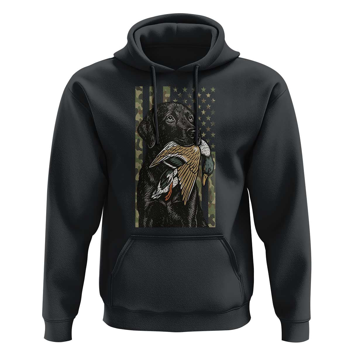 Patriotic Black Lab Hoodie Hunting Dog American Flag Camo Gift - Wonder Print Shop
