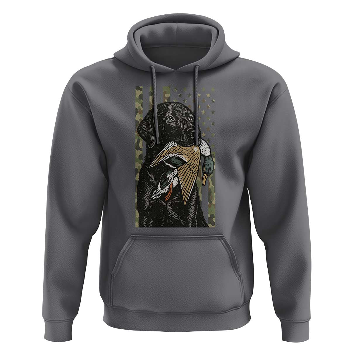 Patriotic Black Lab Hoodie Hunting Dog American Flag Camo Gift - Wonder Print Shop