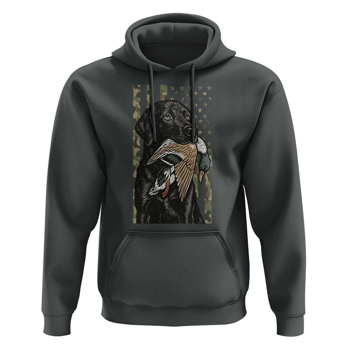 Patriotic Black Lab Hoodie Hunting Dog American Flag Camo Gift - Wonder Print Shop