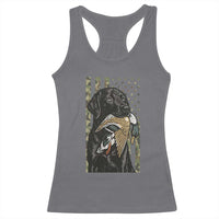 Patriotic Black Lab Racerback Tank Top Hunting Dog American Flag Camo Gift - Wonder Print Shop