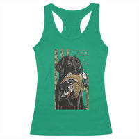 Patriotic Black Lab Racerback Tank Top Hunting Dog American Flag Camo Gift - Wonder Print Shop