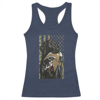 Patriotic Black Lab Racerback Tank Top Hunting Dog American Flag Camo Gift - Wonder Print Shop