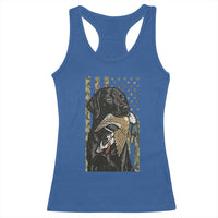 Patriotic Black Lab Racerback Tank Top Hunting Dog American Flag Camo Gift - Wonder Print Shop