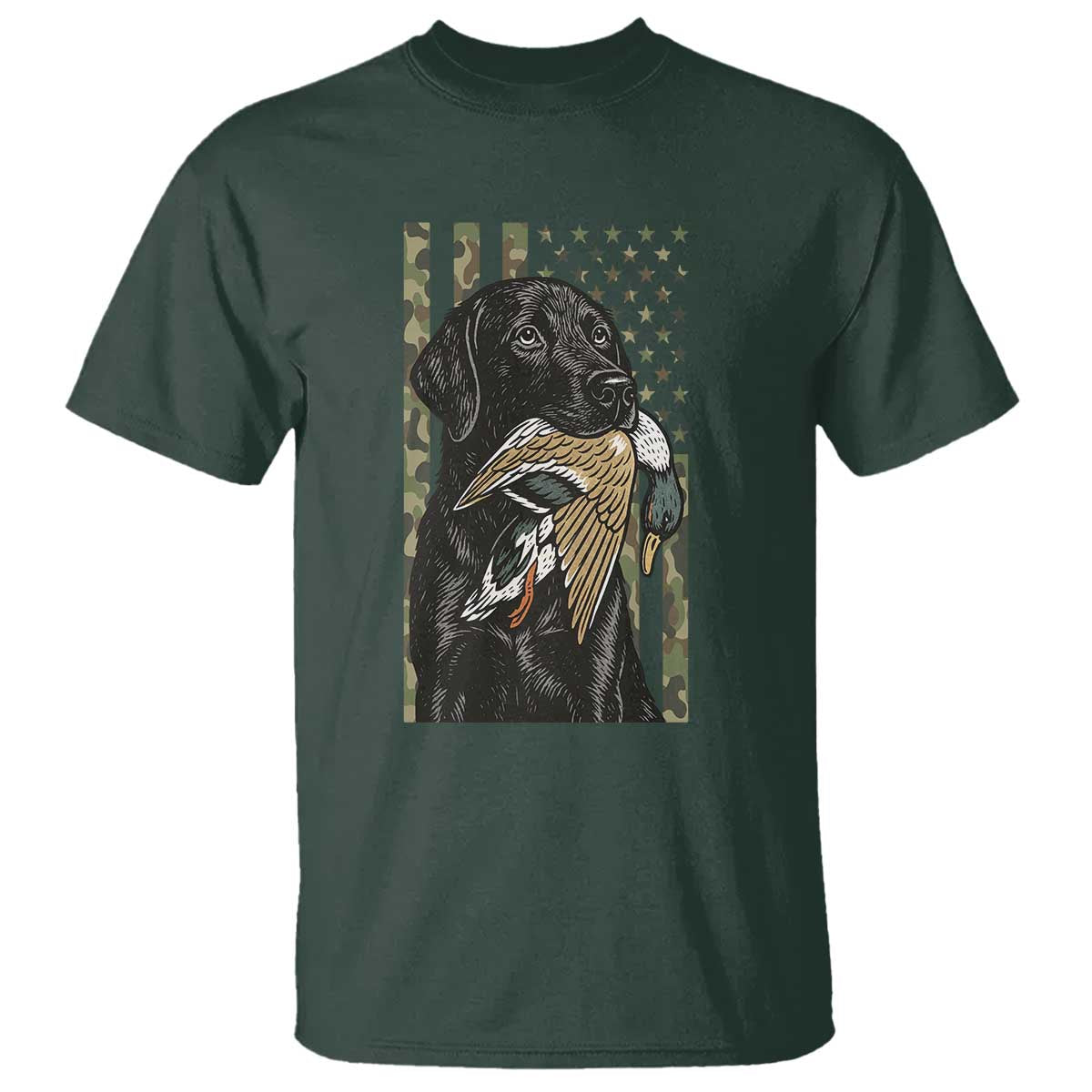 Patriotic Black Lab T Shirt Hunting Dog American Flag Camo Gift - Wonder Print Shop